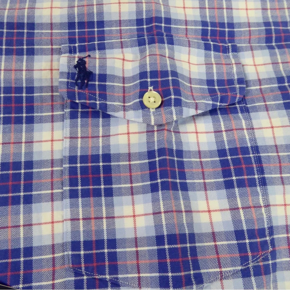Polo Ralph Lauren Plaid Oxford Short Sleeve Shirt w Chest Pocket NWT New - Picture 4 of 5